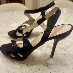 Jil Sander Elegant Black Strappy Sandal Heels